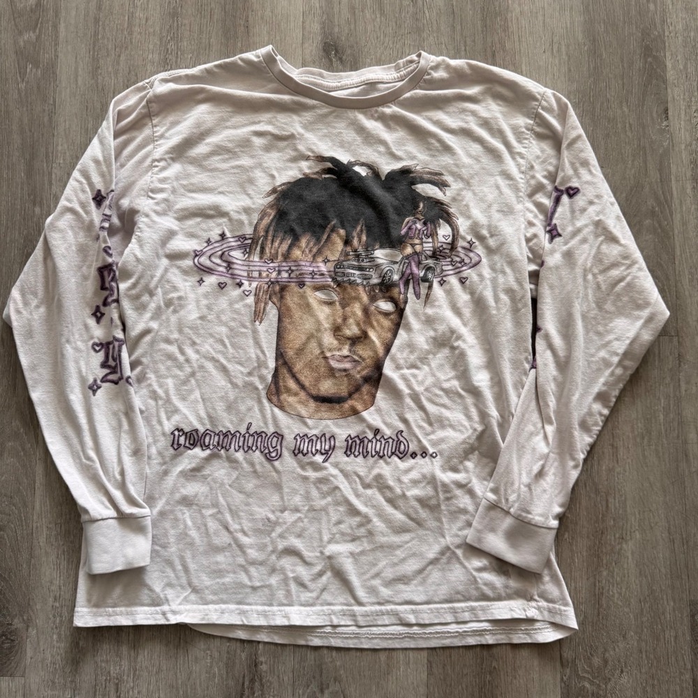 Juice WRLD 999 Club Roaming My Mind Long Sleeve Graphic T-Shirt Mens Large White